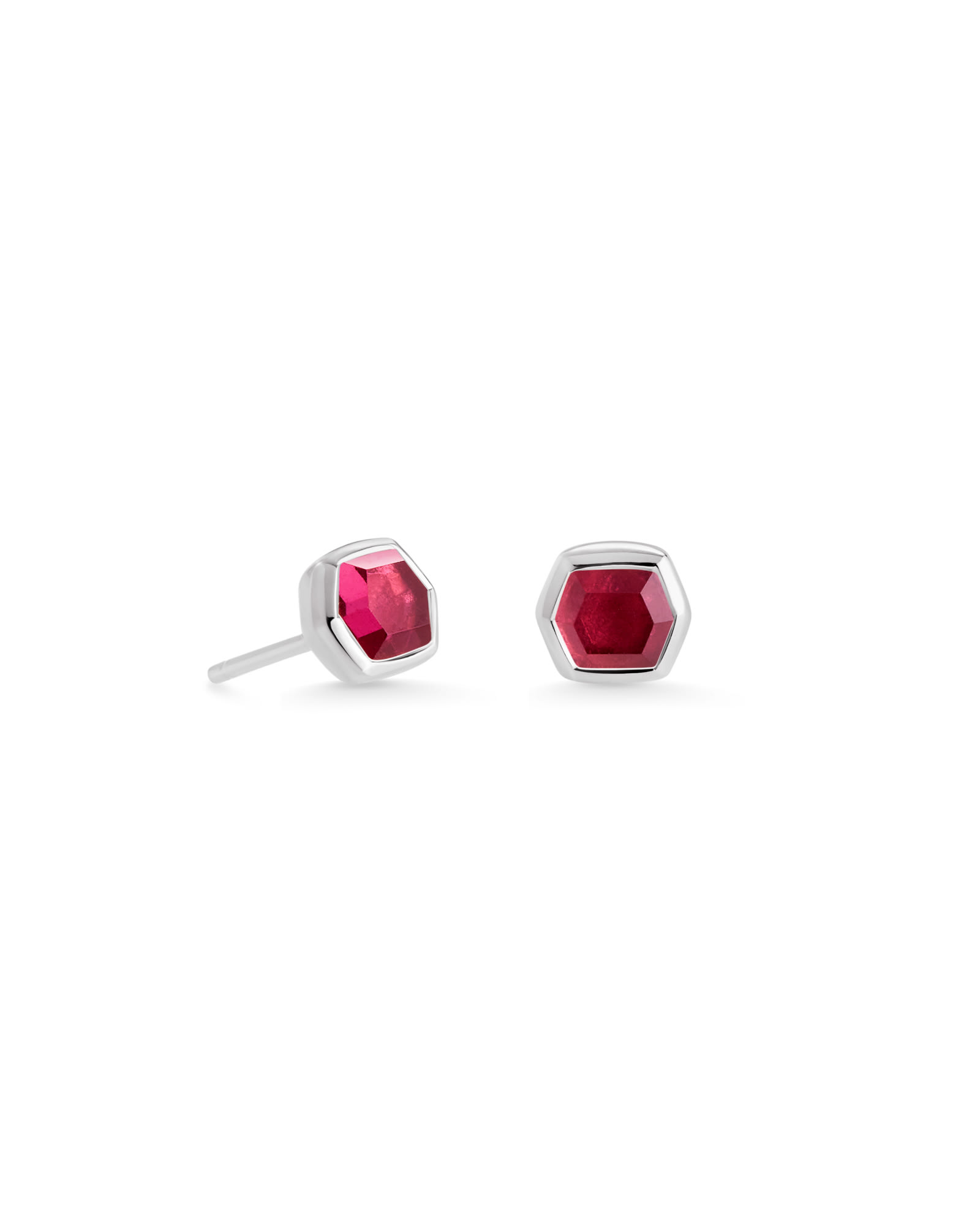 Davie Sterling Silver Stud Earrings in Garnet